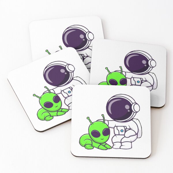 Item preview,   Cute astronaut playing with a alien cartoon designed and sold by BEAUTY ⭐⭐⭐⭐⭐.