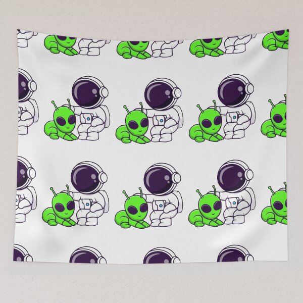 Item preview,   Cute astronaut playing with a alien cartoon designed and sold by BEAUTY ⭐⭐⭐⭐⭐.