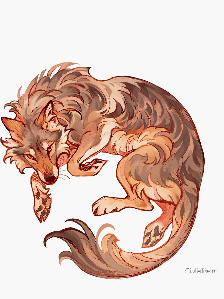 "Gray wolf " Sticker for Sale by Giulialibard Redbubble