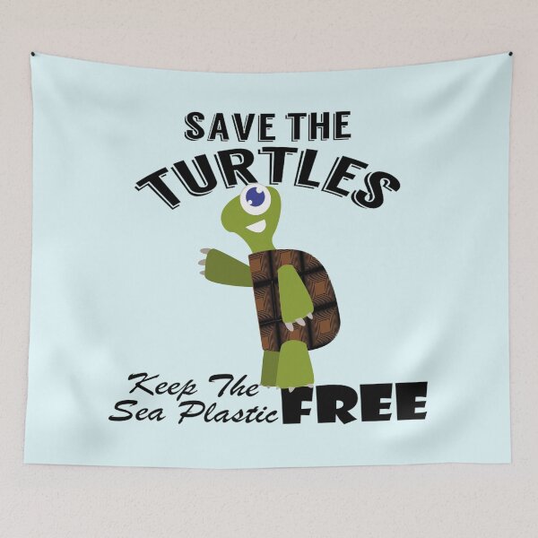 Item preview, Save the turtles keep the sea plastic free shirts, Save the turtles keep the sea plastic free masks, Save the turtles keep the sea plastic free stickers  designed and sold by Poussyarts.