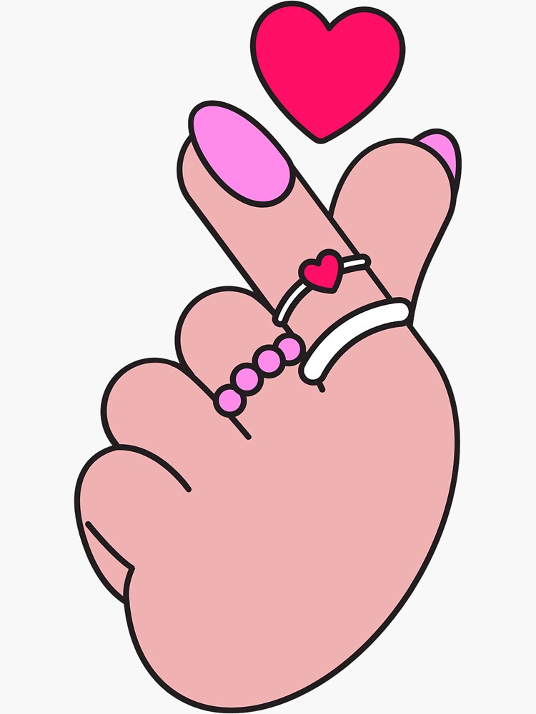"Finger Heart Kpop Korean Heart" Sticker for Sale by Vissy Redbubble