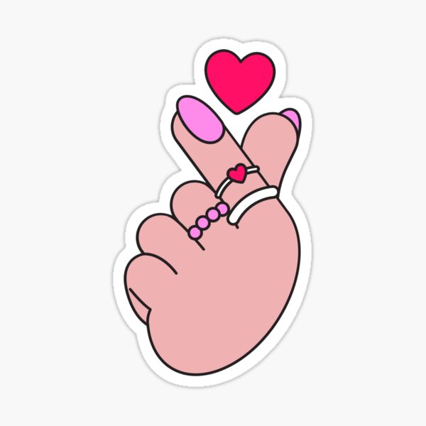 "Finger Heart Kpop Korean Heart" Sticker for Sale by Vissy Redbubble