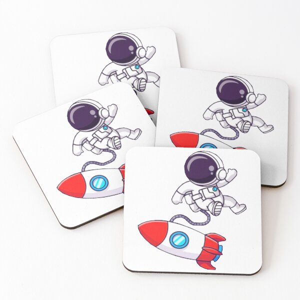 Item preview,  Cute astronaut floating with a rocket cartoon designed and sold by BEAUTY ⭐⭐⭐⭐⭐.