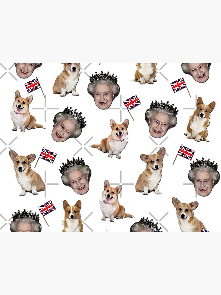 Queen Elizabeth and corgis pattern by ValentinaHramov