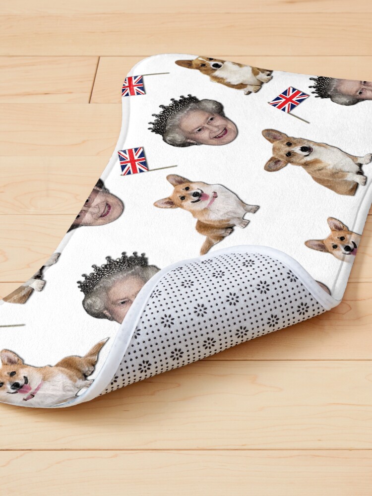 Alternate view of Queen Elizabeth and corgis pattern Pet Mat