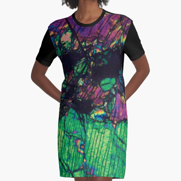 Pyroxene Crystals - Thin Section Photography Graphic T-Shirt Dress