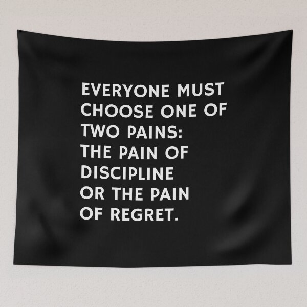 Item preview, The pain of discipline or the pain of regret - Motivational quote - Work School Motivation designed and sold by Inspirationmotivation.