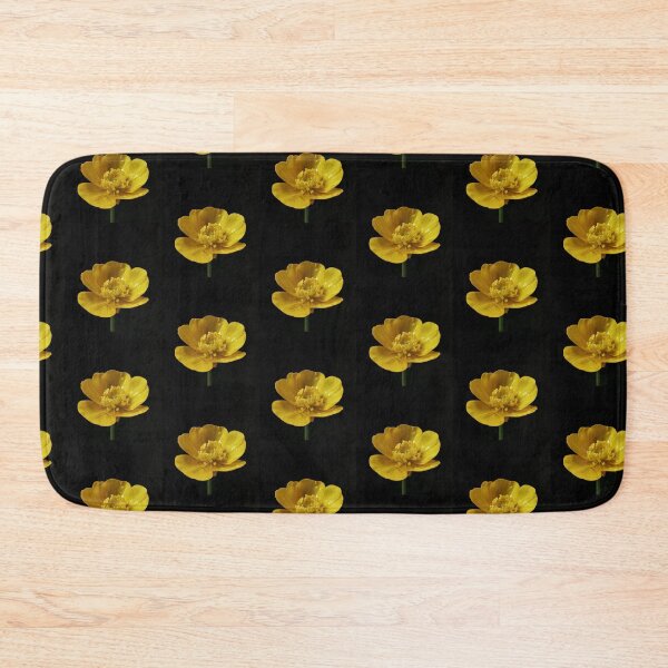 Item preview, Yellow buttercup flower on a black background  designed and sold by KaisPrints.