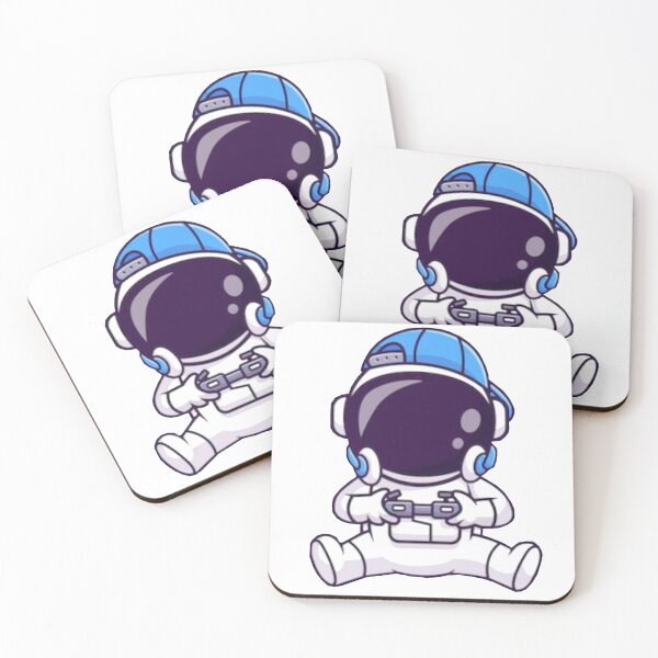 Item preview,   Cute astronaut gaming carrying a joystick cartoon designed and sold by BEAUTY ⭐⭐⭐⭐⭐.