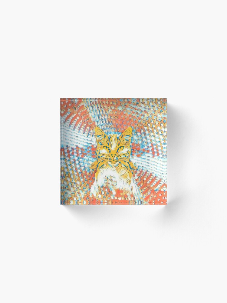 Alternate view of Yellow Cat Acrylic Block
