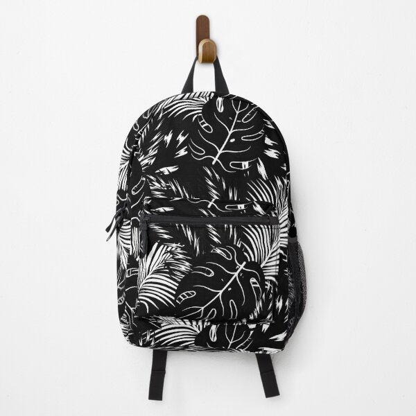 Item preview, Black and White Tropical Pattern Palm Tree Monstera Leaves designed and sold by SoccaTamam.