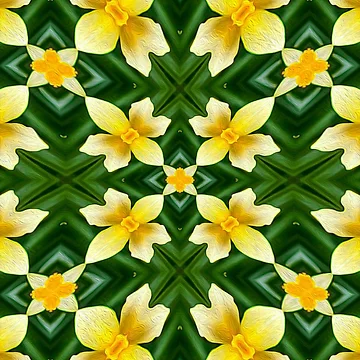 Artwork thumbnail, Cute Yellow Flower Pattern by Patternflower