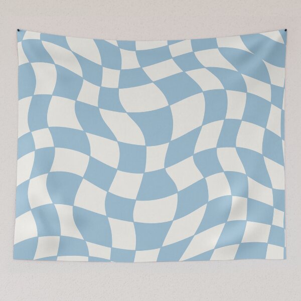 Item preview, Light Blue Groovy Distorted Wave Checker Grid designed and sold by Elijah T.