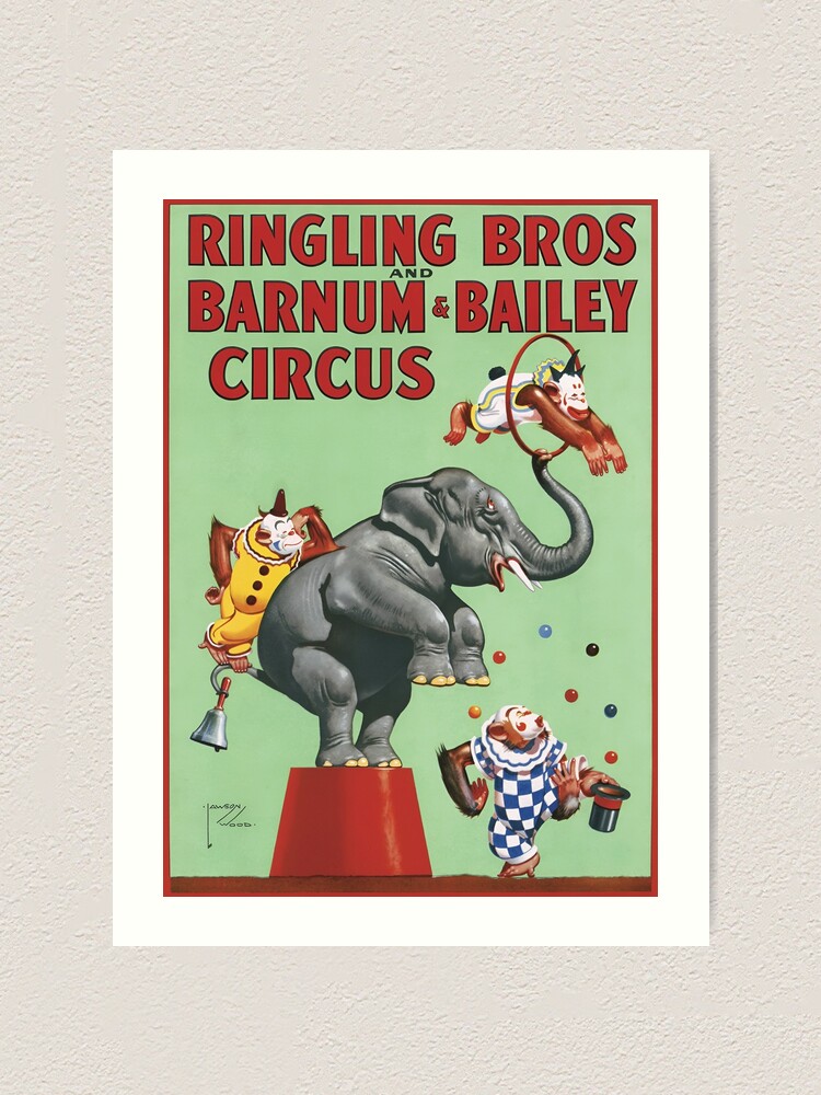 Fanion Vintage Années 70 - Ringling Bros Barnum & Bailey Circus - Tigre Feutre