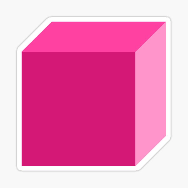 Pink Cubes On Black Sticker For Sale By Kansaiclikker Redbubble