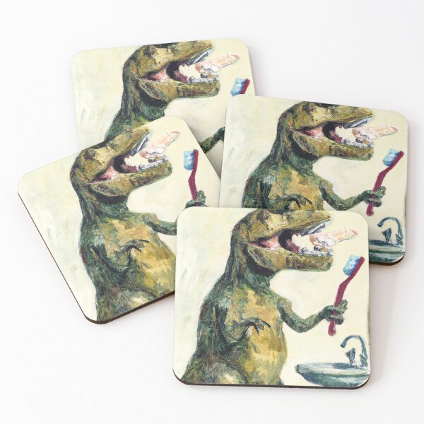 Item preview, T-Rex Brushing Teeth designed and sold by shiitakicats.