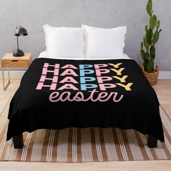 Item preview, Happy Happy Happy Happy Easter Black Cute and Simple Easter Design designed and sold by VieGalleryy.
