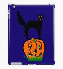 Funny Black Cat and Pumpkin iPad Case/Skin