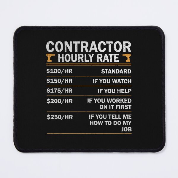 Item preview, Contractor Hourly Rate Funny Vintage Mens & Womens designed and sold by decentwearstore.