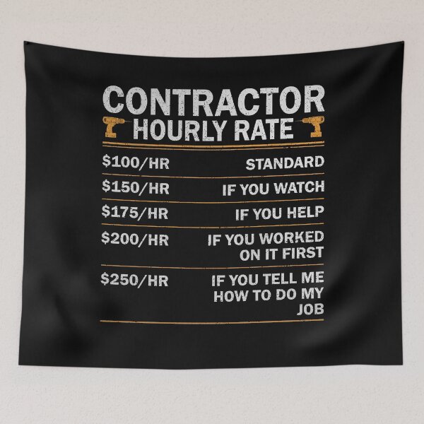 Item preview, Contractor Hourly Rate Funny Vintage Mens & Womens designed and sold by decentwearstore.