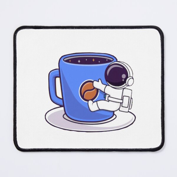 Item preview, Cute astronaut hugging a cup of coffee cartoon designed and sold by BEAUTY ⭐⭐⭐⭐⭐.