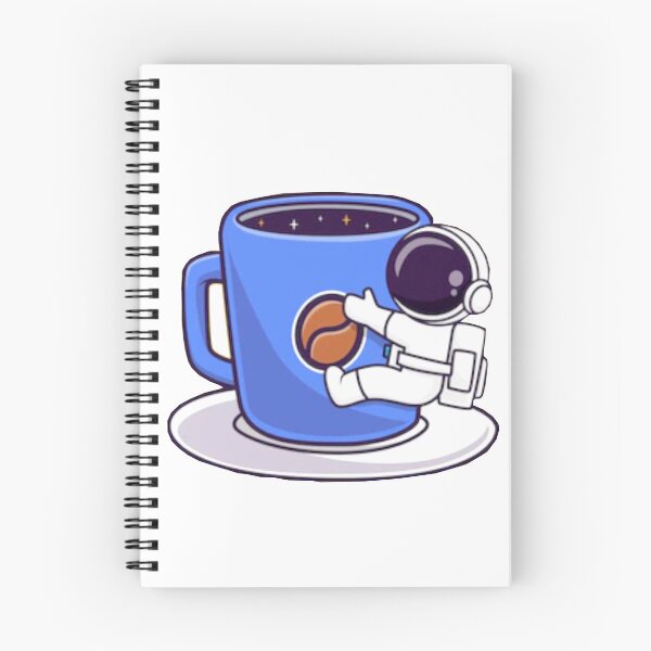 Item preview,  Cute astronaut hugging a cup of coffee cartoon designed and sold by BEAUTY ⭐⭐⭐⭐⭐.