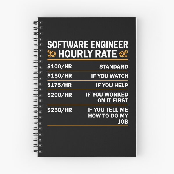 Artikelvorschau, Stundensatz für Softwareentwickler Funny Engineering entworfen und verkauft von decentwearstore.