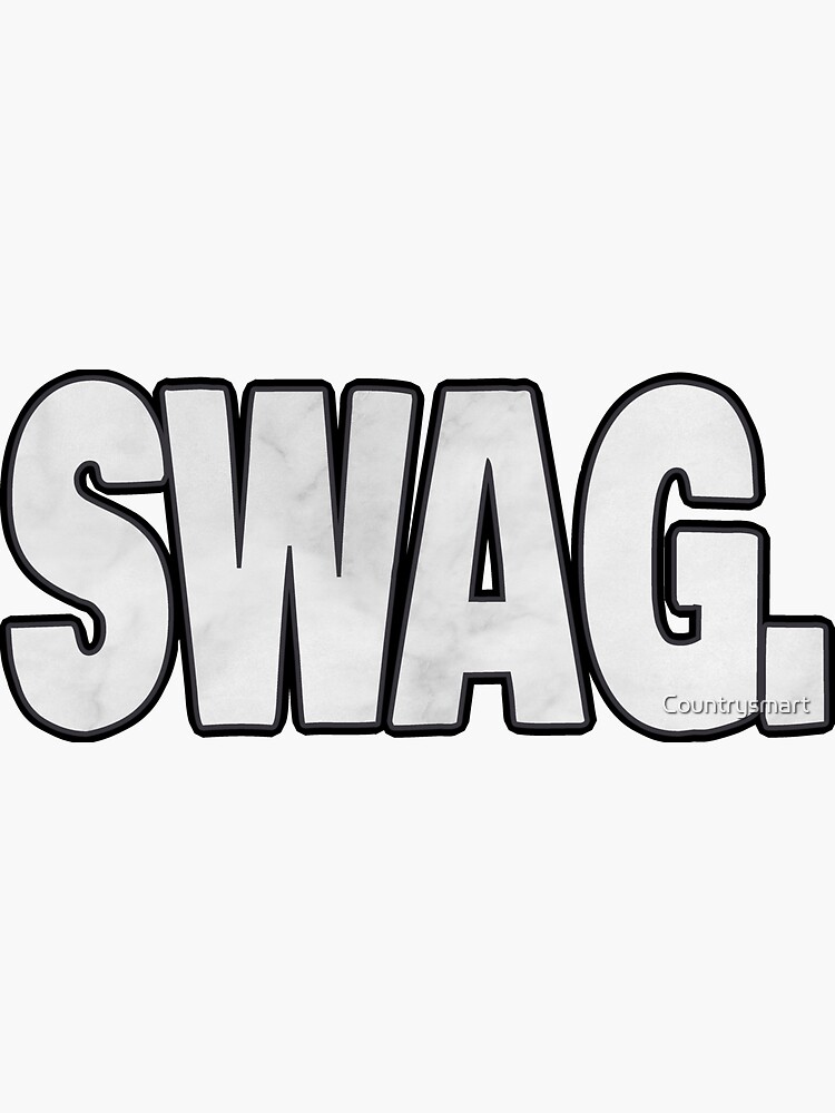 "Swag Marble Letters Word Art Use This Design To Testify The Word Pun Typography" Sticker for