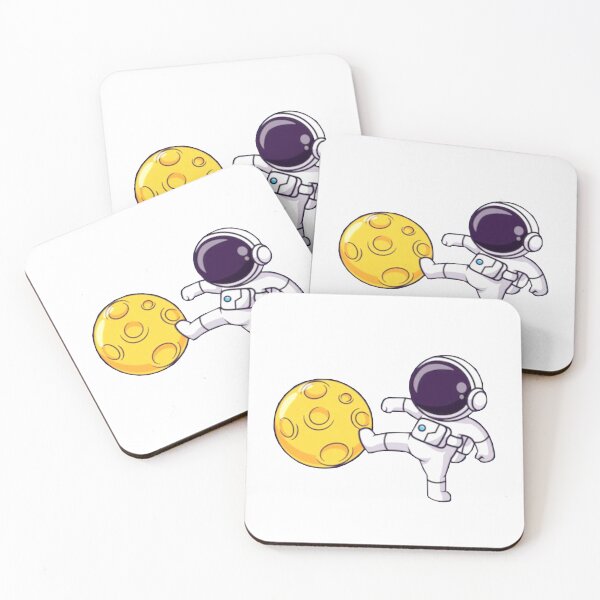 Item preview,    Cute astronaut kicking the moon cartoon designed and sold by BEAUTY ⭐⭐⭐⭐⭐.