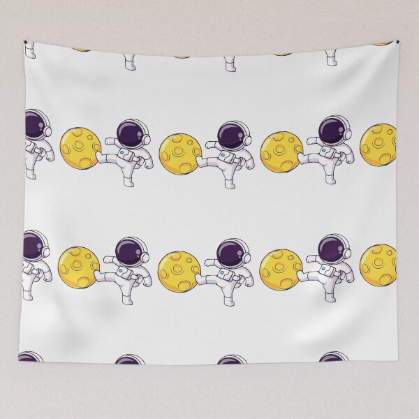 Item preview,    Cute astronaut kicking the moon cartoon designed and sold by BEAUTY ⭐⭐⭐⭐⭐.