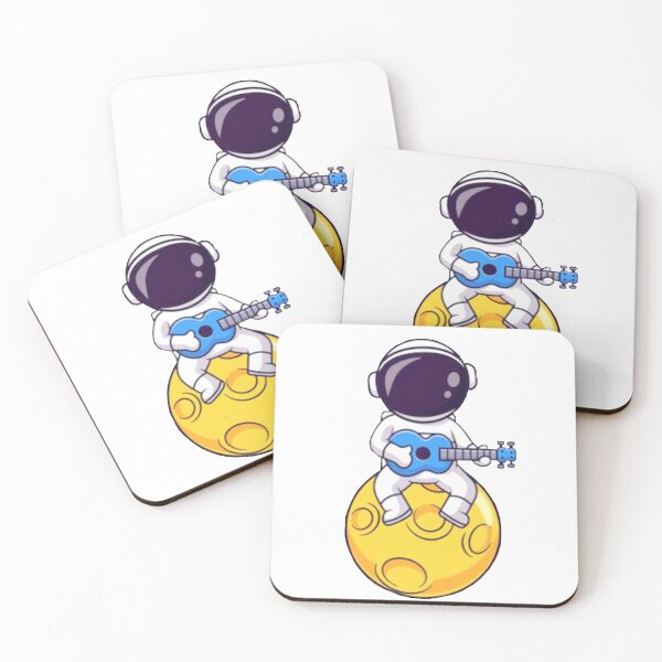 Item preview,  Cute astronaut playing a guitar cartoon designed and sold by BEAUTY ⭐⭐⭐⭐⭐.