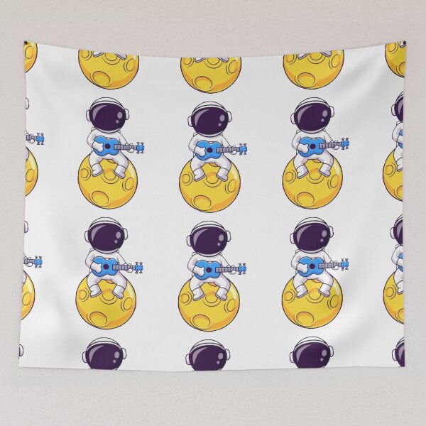 Item preview,  Cute astronaut playing a guitar cartoon designed and sold by BEAUTY ⭐⭐⭐⭐⭐.