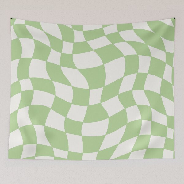 Item preview, Light Green Groovy Distorted Wave Checker Grid designed and sold by Elijah T.
