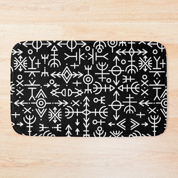 Item preview, Vikings Runes Scandinavian Nordic Futhark Pattern Black designed and sold by SoccaTamam.