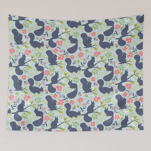 Item preview, Flowers and gray squirrels designed and sold by OtterFactory.