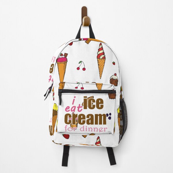 Item preview, I Eat Ice Cream for Dinner- cherry, chocolate, vanilla, strawberry, yummy, dessert, wafer, cookie, funny, blueberry, waffle, cone, sugar, sweet, whimsical, cute, bright, colorful designed and sold by Bruh-llc.