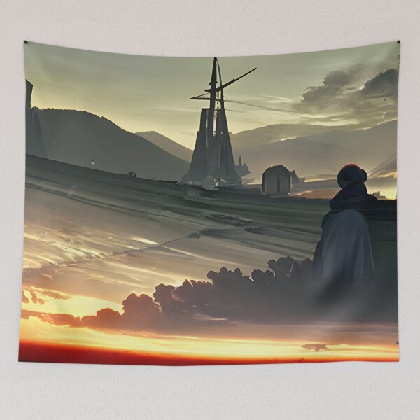 Item preview, AI Generated Art, Retro Sunset Dark Landscape  designed and sold by ACC .