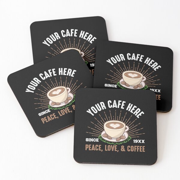 Item preview, Your Cafe Here Peace Love Coffee designed and sold by UnknownArtistt.