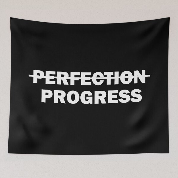 Item preview, perfection progress sticker motivational funny stickers, laptop decals, tumbler stickers, water bottle sticker, progress water bottle decals designed and sold by TomorrowQuotes.