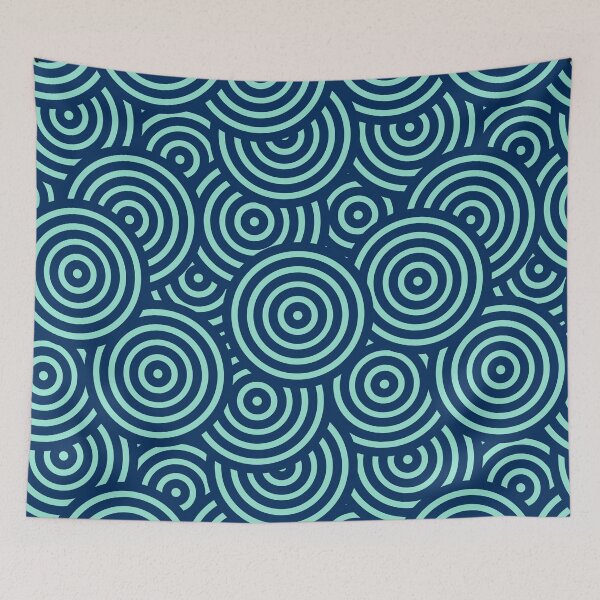 Item preview, Seamless pattern with blue circles designed and sold by MadSwellDesigns.