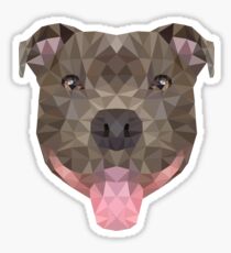 Low-Poly Smiling Staffy Face Sticker