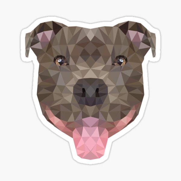 Item preview, Low-Poly Smiling Staffy Face designed and sold by LauraKawaii.