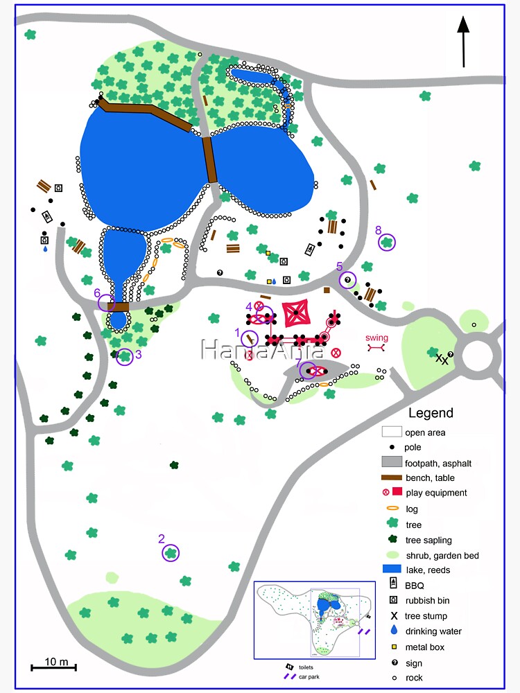 "Map of McAlpin Reserve in Ringwood North" Sticker by HaniaAnia Redbubble