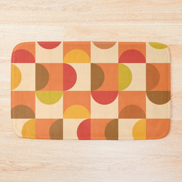 Item preview, Mid century modern abstract red and yellow half circles pattern  designed and sold by Yasminepatterns .