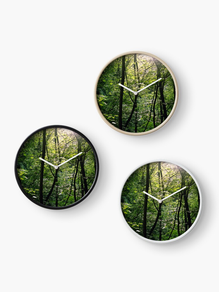 Thumbnail 3 of 4, Clock, Sunlit Summer Woods designed and sold by Mallorn.