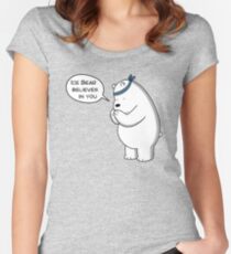 Ice Bear Believes In You - We Bare Bears Cartoon Women's Fitted Scoop T-Shirt