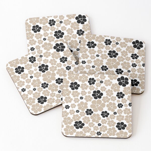 Item preview, Flower Pattern - Taupe, Black and White  designed and sold by LAEC-Shop.
