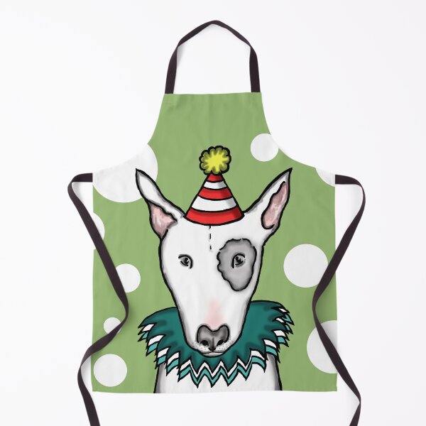 Item preview, English Bull Terrier in a party hat - Pattern 1 designed and sold by Helen McCartney Designs.