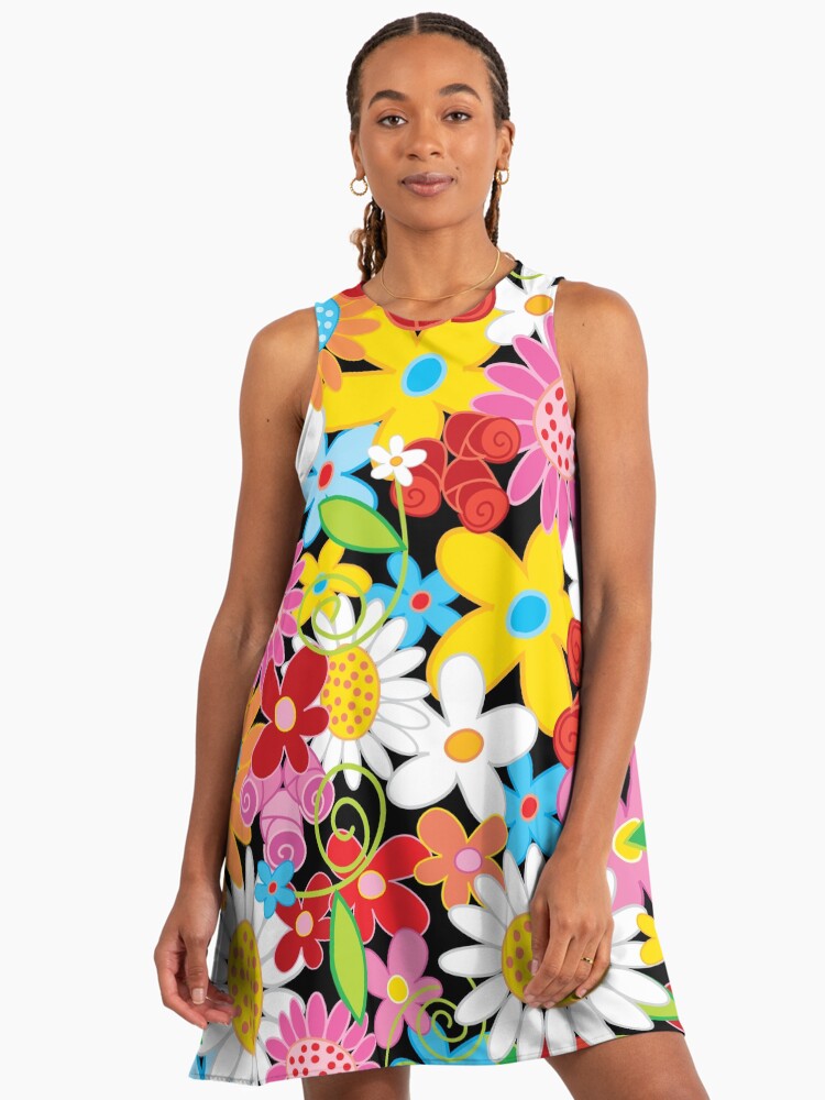Whimsical Spring Flower Power Garden  fatfatin" A-Line Dress for Sale by  fatfatin | Redbubble