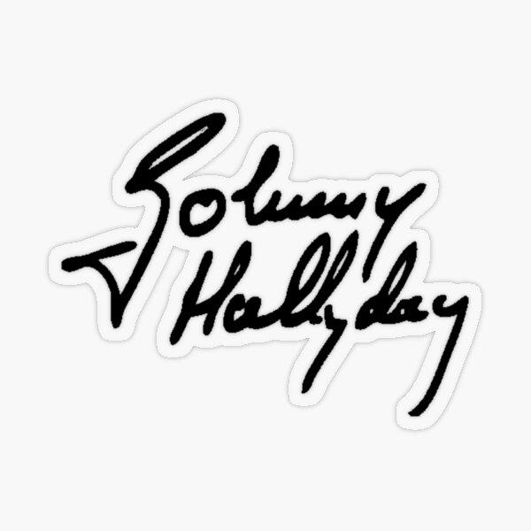 Sticker Autocollant Johnny Hallyday Signature,Rip Hommage Souvenirs 14x19cm